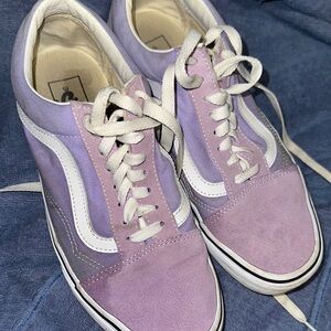 Vans Purple and White Low-Top Sneakers